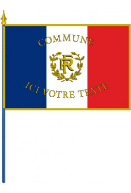 Drapeau de Façade France + RF et Palmes + Nom de la Commune