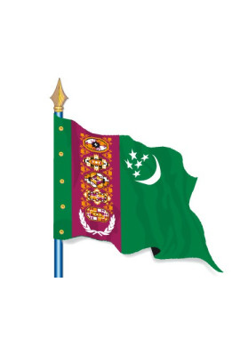 Turkménistan : Drapeau Pays du Monde