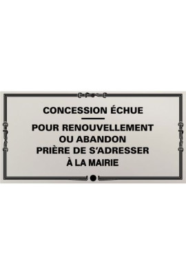 Plaque de concession