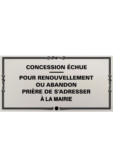 Plaque de concession